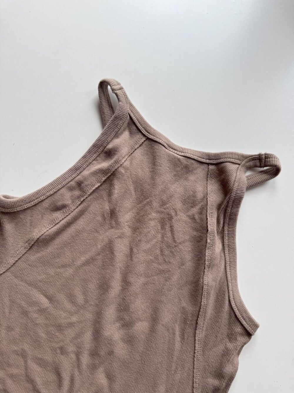 KASICS Taupe Cotton Baby Rib Racerback Tank, Size M - Picture 8 of 10